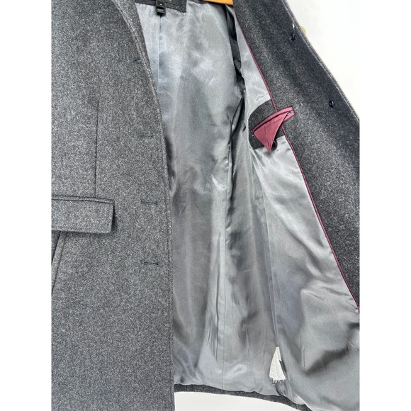 J. Crew Melton Wool Coat Dark Gray Gold Crest Button Military Jacket Size 4 - Picture 5 of 8